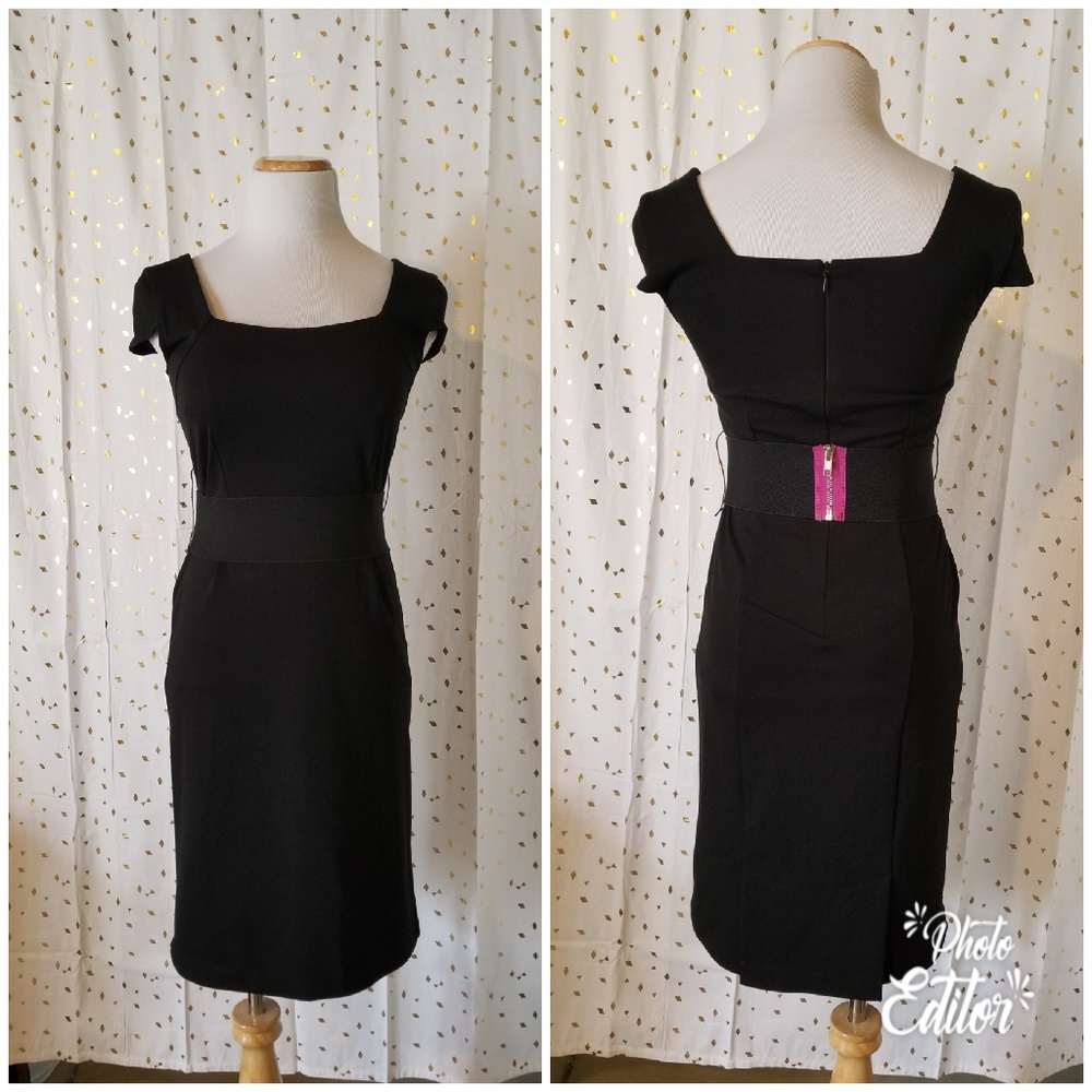 NWOT NY & CO Black knee length tailored shift